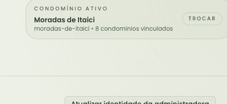 Recorte do seletor de condomínio com a identificação do contexto ativo